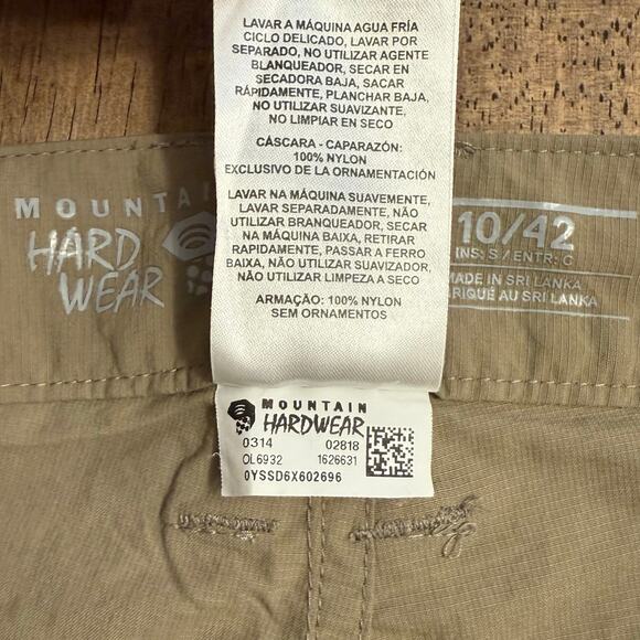 Mountain Hardwear Hiking Pants 100% Nylon Mid-Rise Cargo Pocket Khaki Women’s 10 - Picture 9 of 12